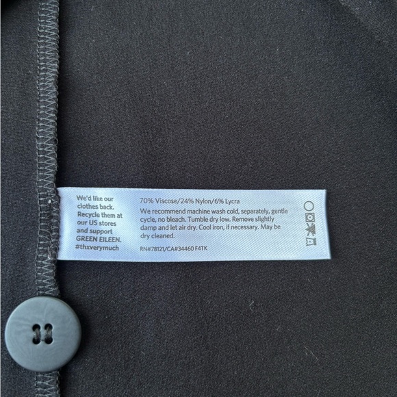 Eileen Fisher Classic Black Pantsuit in Stretch Crepe - Picture 7 of 16